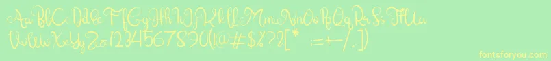 Lettering Script Font – Yellow Fonts on Green Background