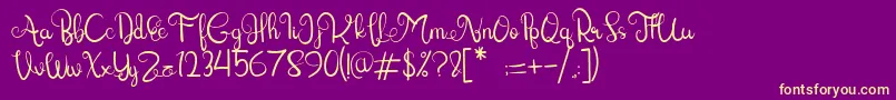 Lettering Script Font – Yellow Fonts on Purple Background