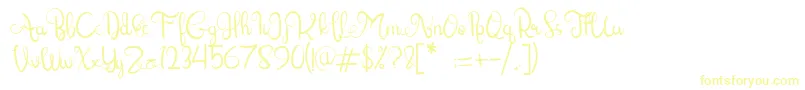 Lettering Script Font – Yellow Fonts on White Background