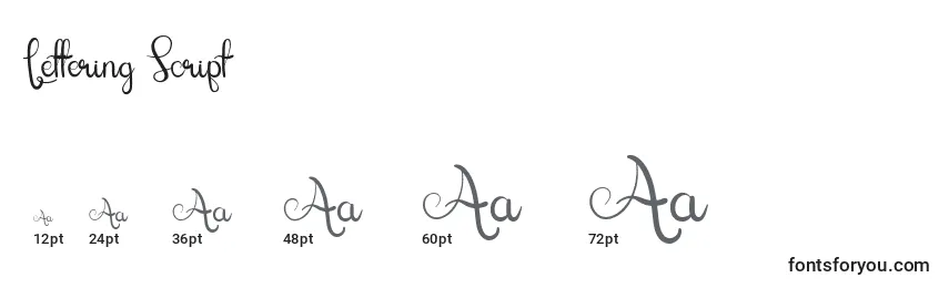 Größen der Schriftart Lettering Script