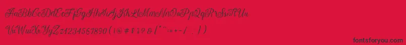 Fonte Letterline – fontes pretas em um fundo vermelho