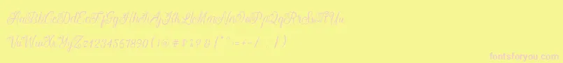 Letterline-Schriftart – Rosa Schriften auf gelbem Hintergrund