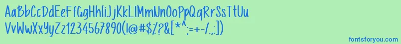 Letternesia-fontti – siniset fontit vihreällä taustalla