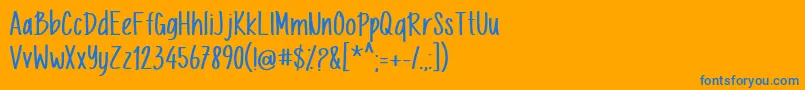 Letternesia Font – Blue Fonts on Orange Background