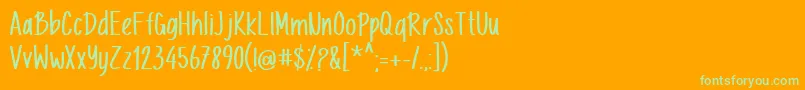 Weitere Informationen zur Letternesia-Schriftart Letternesia-Schriftart – Grüne Schriften auf orangefarbenem Hintergrund