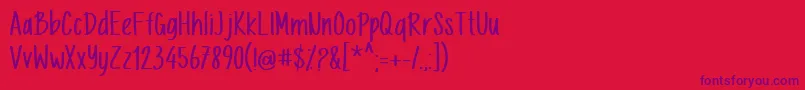 Police Letternesia – polices violettes sur fond rouge