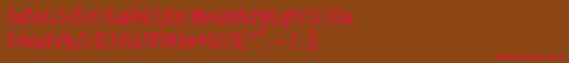 Letternesia-Schriftart – Rote Schriften auf braunem Hintergrund