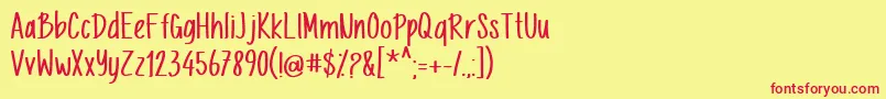 Letternesia Font – Red Fonts on Yellow Background