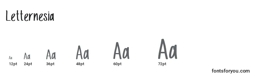 Letternesia Font Sizes