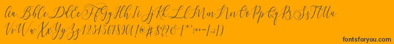 Letternisa  -fontti – mustat fontit oranssilla taustalla
