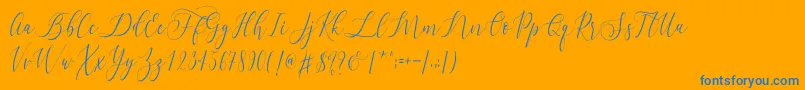 フォントLetternisa   – オレンジの背景に青い文字