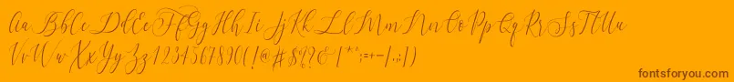 Fonte Letternisa   – fontes marrons em um fundo laranja