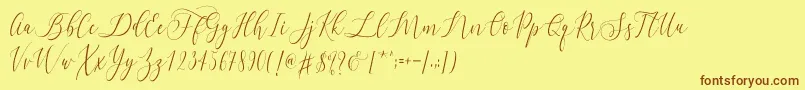 Weitere Informationen zur Letternisa -Schriftart Letternisa -Schriftart – Braune Schriften auf gelbem Hintergrund