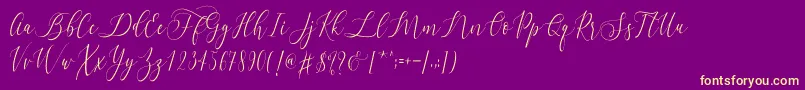 Letternisa  -Schriftart – Gelbe Schriften auf violettem Hintergrund