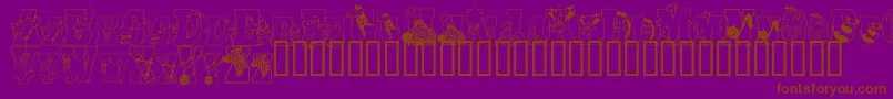 AbcdaireEnfantin-fontti – ruskeat fontit violetilla taustalla