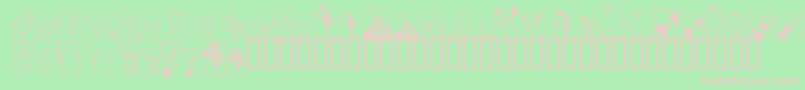 AbcdaireEnfantin Font – Pink Fonts on Green Background