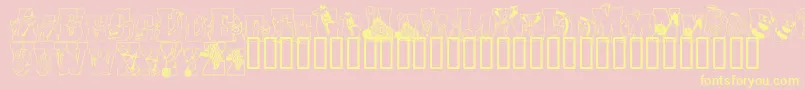 AbcdaireEnfantin Font – Yellow Fonts on Pink Background