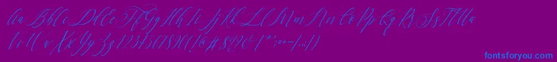 Letternisa Slant   Font – Blue Fonts on Purple Background