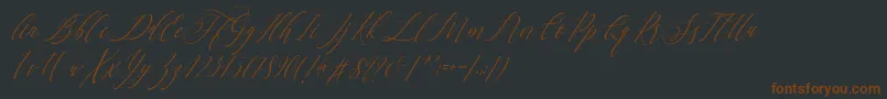 Letternisa Slant  -fontti – ruskeat fontit mustalla taustalla