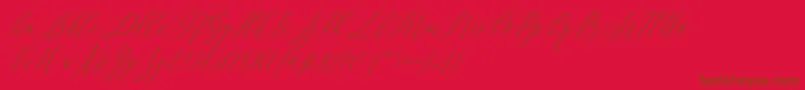 Letternisa Slant   Font – Brown Fonts on Red Background