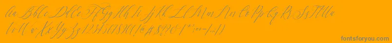 Letternisa Slant  -Schriftart – Graue Schriften auf orangefarbenem Hintergrund