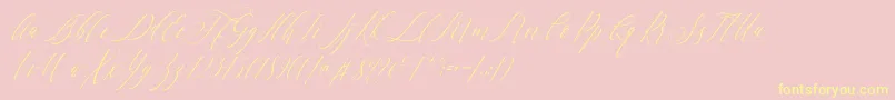 Letternisa Slant   Font – Yellow Fonts on Pink Background