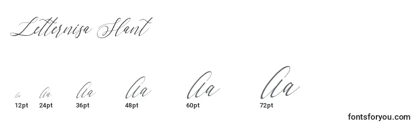 Размеры шрифта Letternisa Slant  