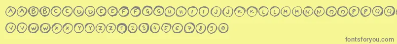 LettersinCircles Font – Gray Fonts on Yellow Background