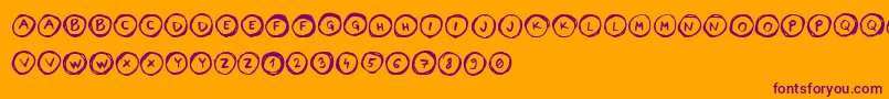 LettersinCircles Font – Purple Fonts on Orange Background