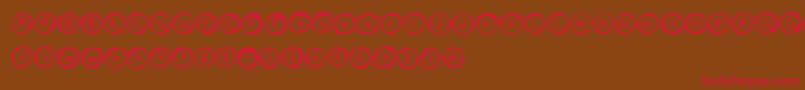 LettersinCircles Font – Red Fonts on Brown Background