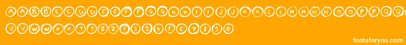 LettersinCircles Font – White Fonts on Orange Background