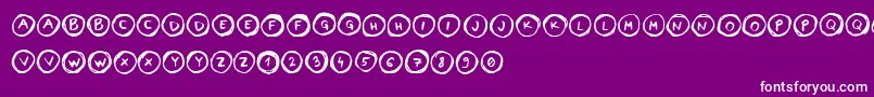 LettersinCircles Font – White Fonts on Purple Background