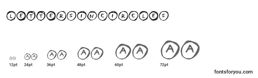 LettersinCircles Font Sizes