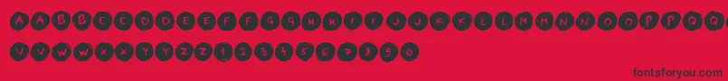 LettersinCirclesBook Font – Black Fonts on Red Background