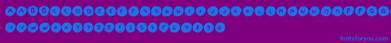 LettersinCirclesBook Font – Blue Fonts on Purple Background