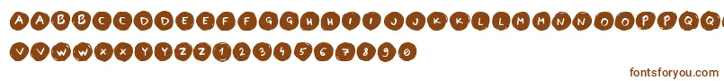 Шрифт LettersinCirclesBook – коричневые шрифты на белом фоне