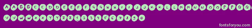 LettersinCirclesBook Font – Green Fonts on Purple Background