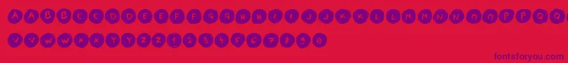 LettersinCirclesBook-Schriftart – Violette Schriften auf rotem Hintergrund