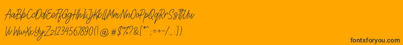 Lettia-Schriftart – Schwarze Schriften auf orangefarbenem Hintergrund