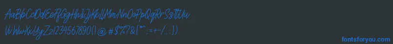 Lettia Font – Blue Fonts on Black Background