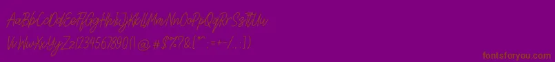 Lettia-Schriftart – Braune Schriften auf violettem Hintergrund