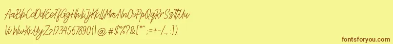 Lettia Font – Brown Fonts on Yellow Background