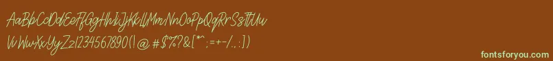 Lettia Font – Green Fonts on Brown Background