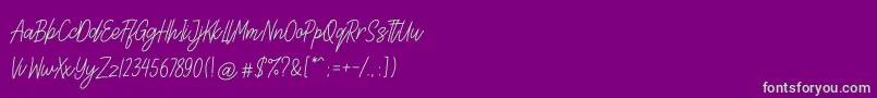 Lettia Font – Green Fonts on Purple Background