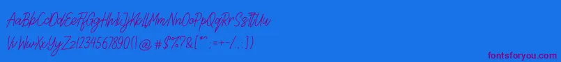 Lettia Font – Purple Fonts on Blue Background