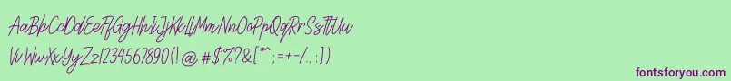 Lettia Font – Purple Fonts on Green Background