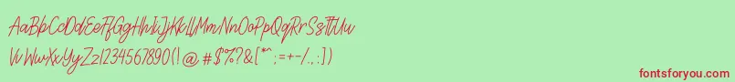Lettia Font – Red Fonts on Green Background