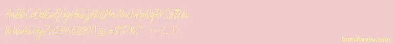 Lettia Font – Yellow Fonts on Pink Background