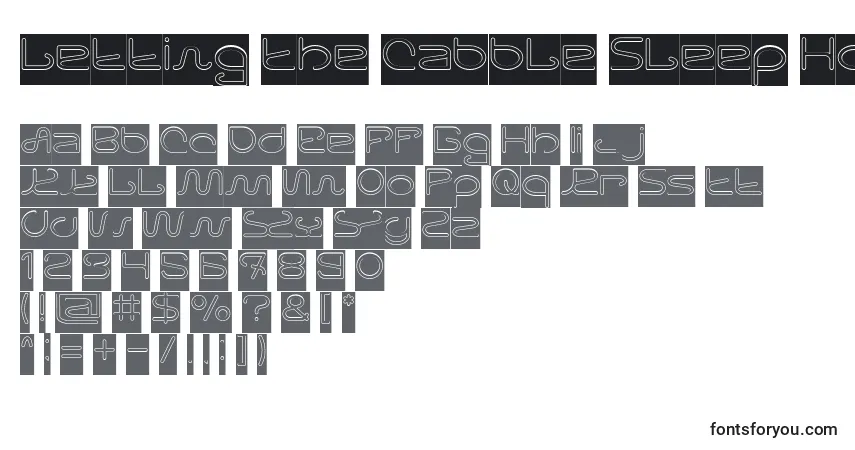 Letting The Cabble Sleep Hollow Inverse Font – alphabet, numbers, special characters