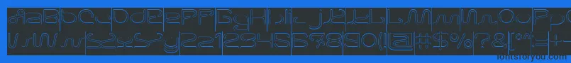 Шрифт Letting The Cabble Sleep Hollow Inverse – чёрные шрифты на синем фоне